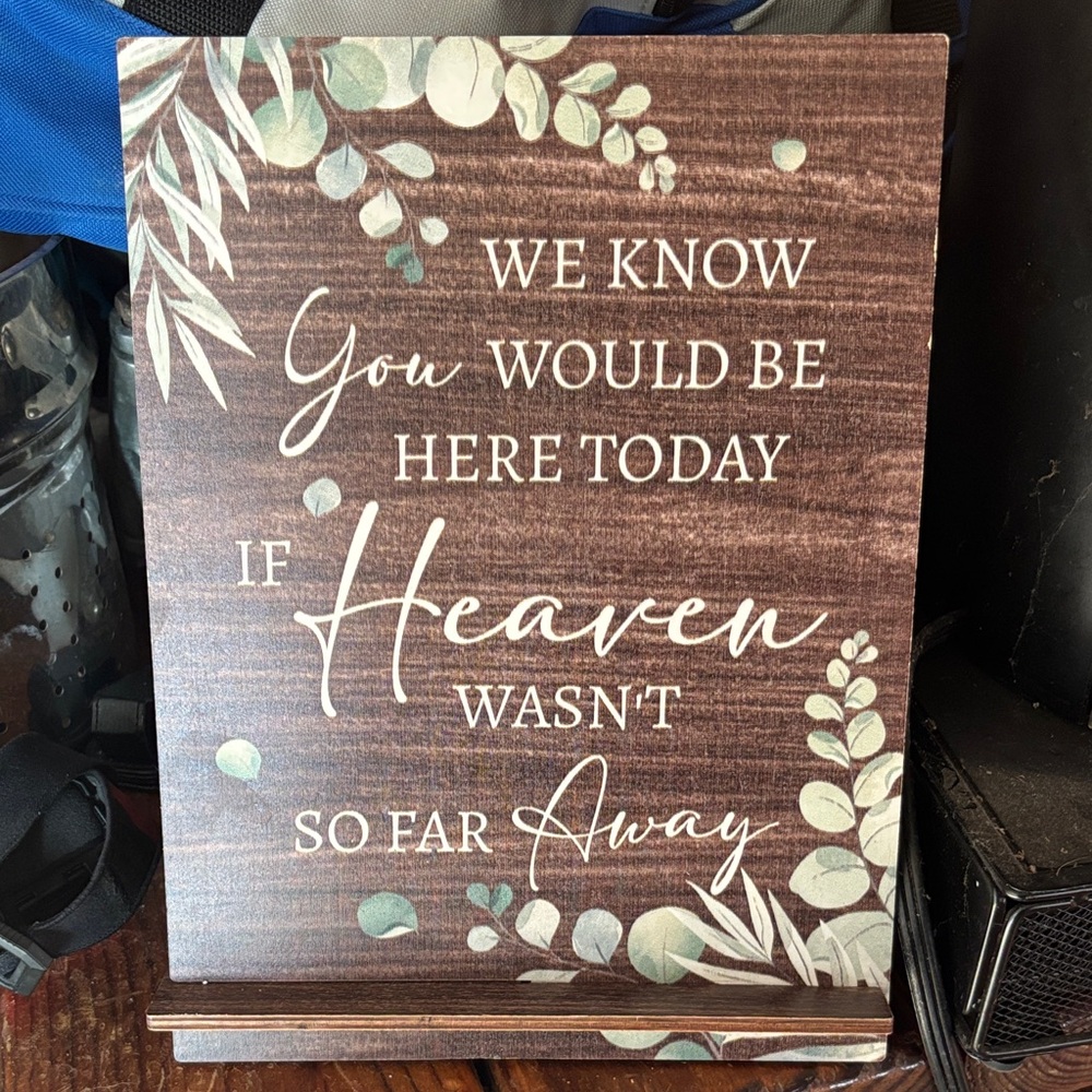 Wooden Memorial Plaque with Inspirational Quote